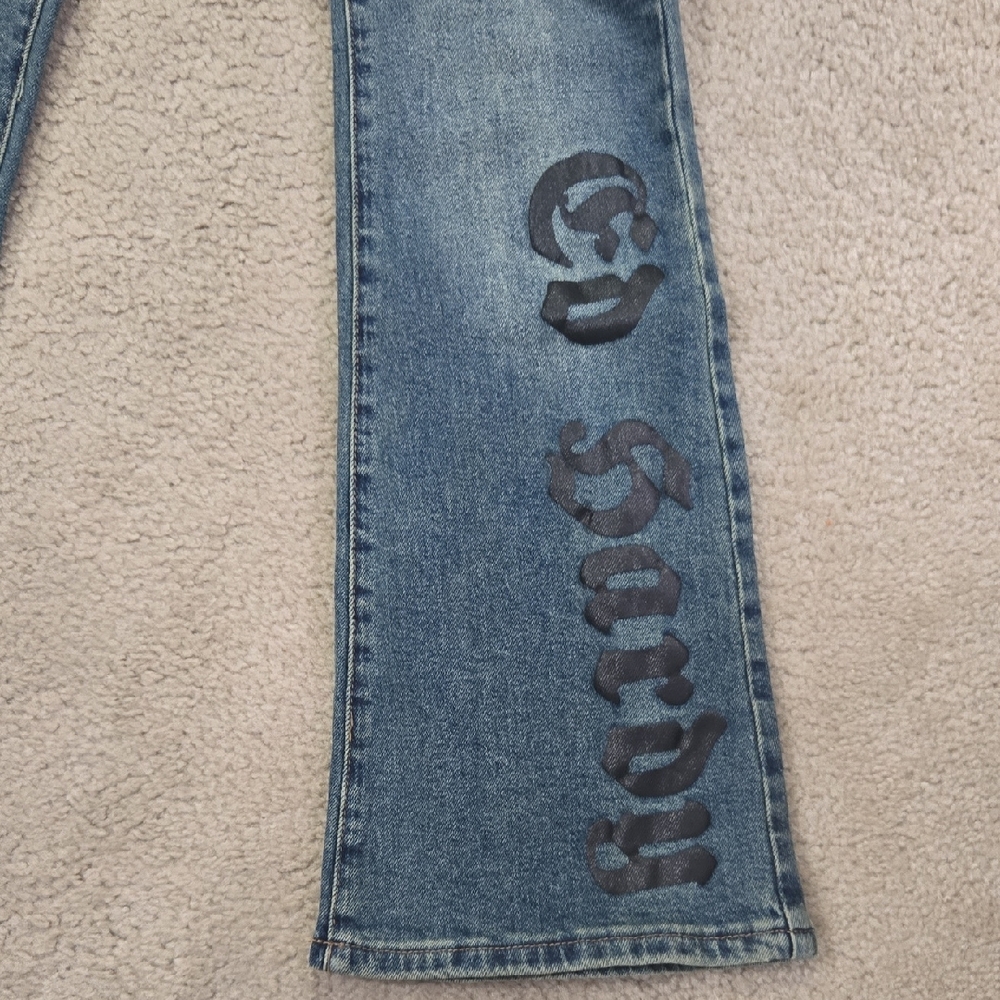 Ed Hardy Flare Jeans with Black Graphics - Picture 7 of 15